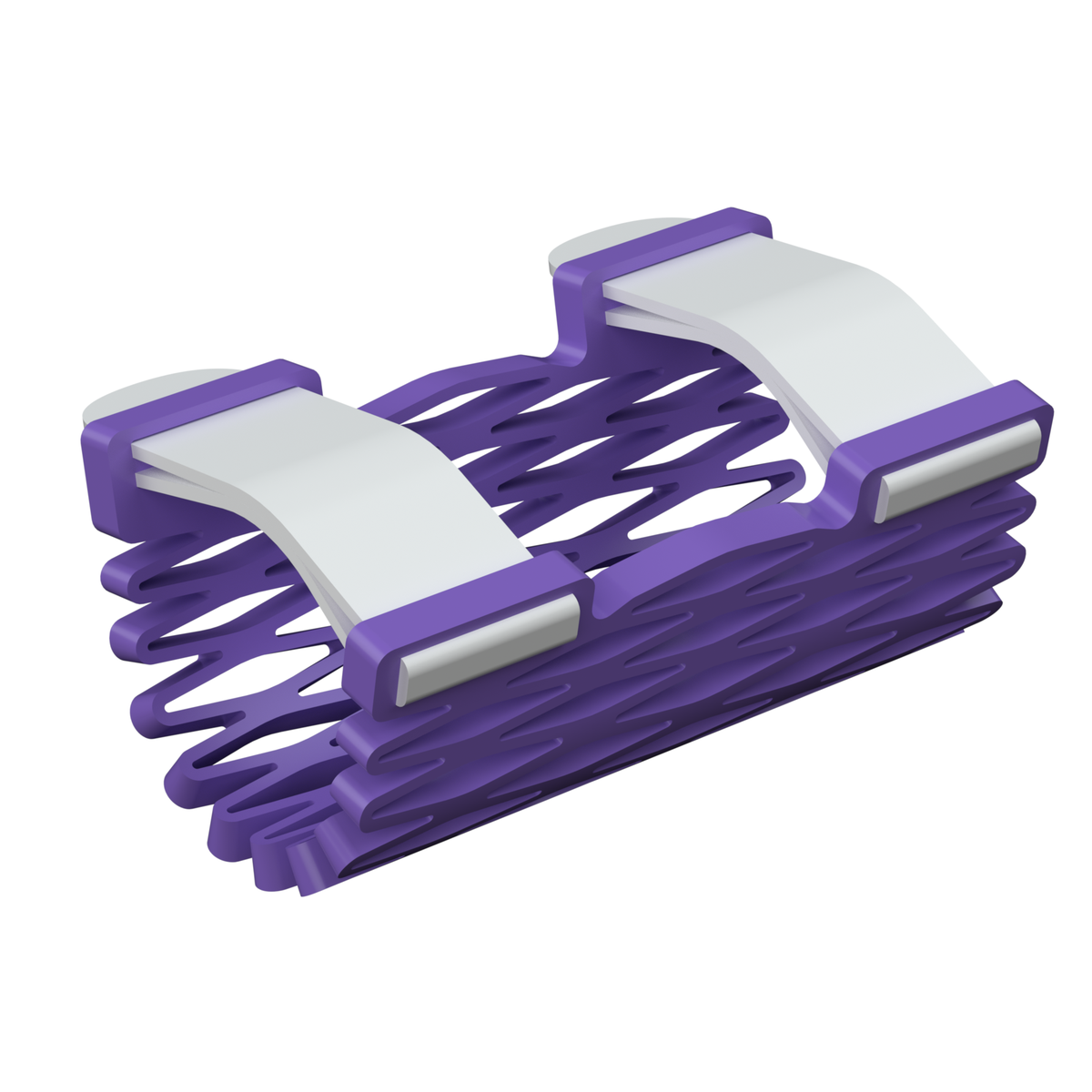 Struxaform Finger Splint in the Eclipse colorway (purple lattice, white straps), one-size-fits-all form