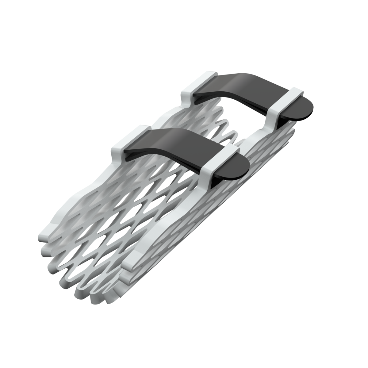 Struxaform Finger Splint — Frost colorway (white lattice, black straps)