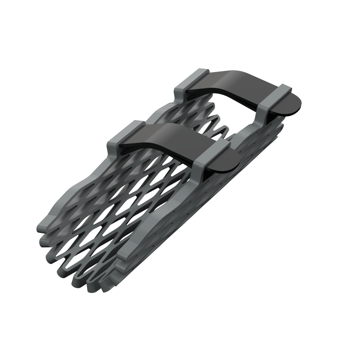Struxaform Finger Splint — Slate colorway (gray lattice, black straps)