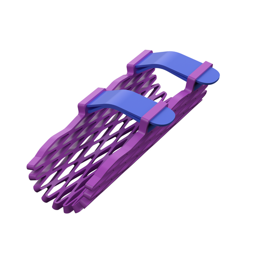 Struxaform Finger Splint — Twilight colorway (purple lattice, blue straps)