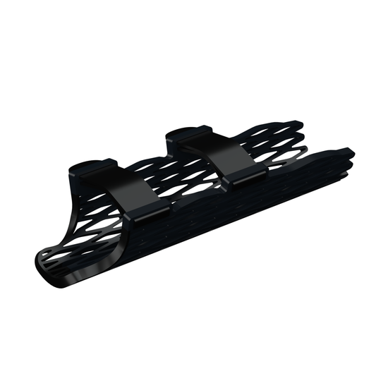 Struxaform Full-Finger Splint in the Onyx colorway (all black), cushioned trim-to-size form